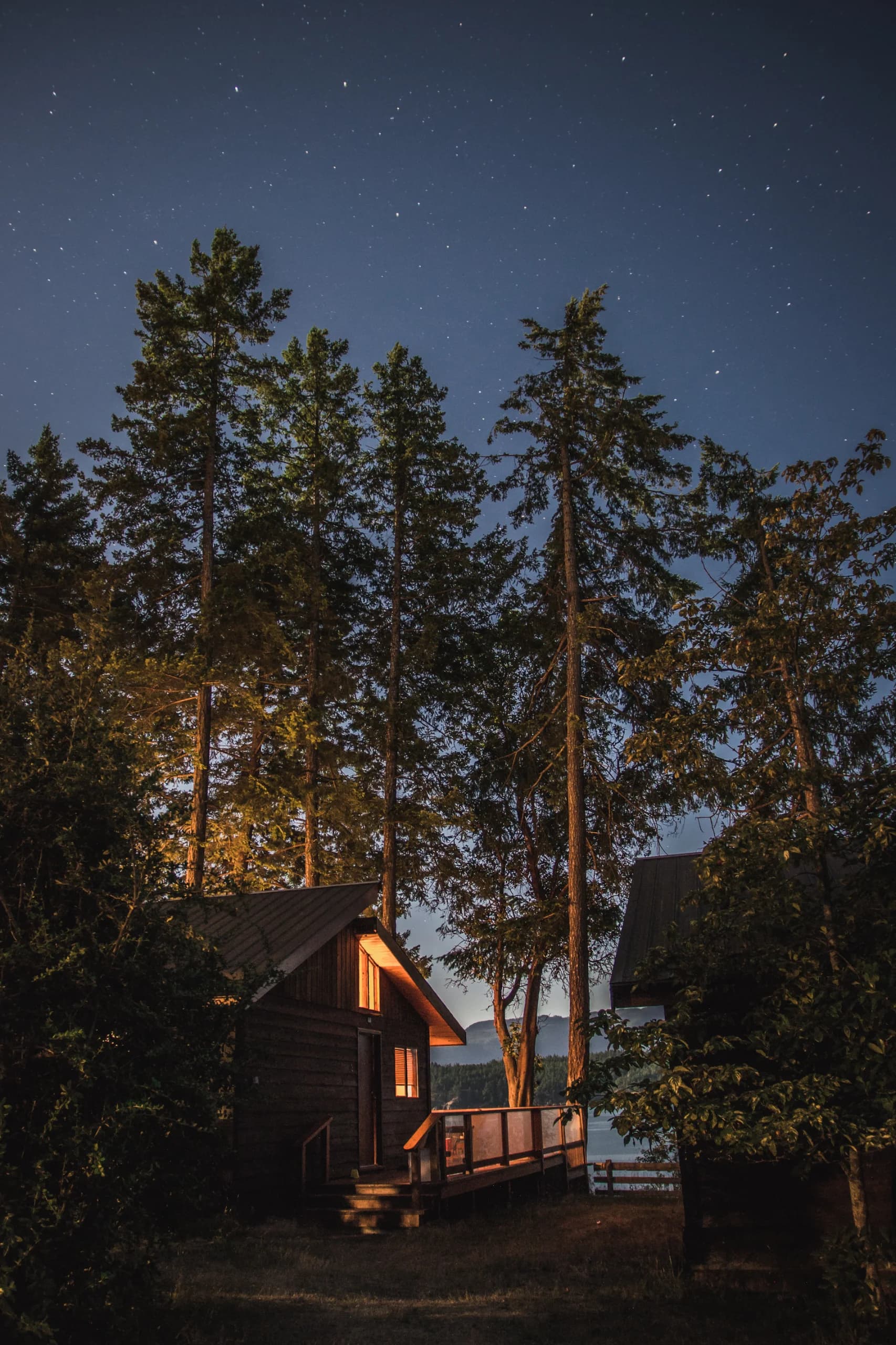 Hornby Island Cabin at Night